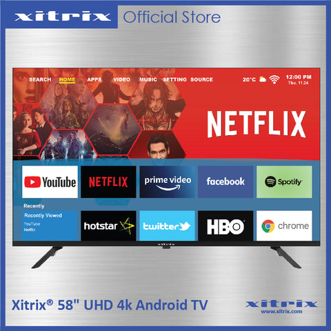 Xitrix® 58" UHD 4k Android Smart LED TV